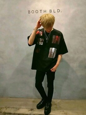 「G.O.C（ジーオーシー）のアイテム（Tシャツ/カットソー、ブラック系）」を使った、masaさん（メンズ・171cm）の夏コーディネート
