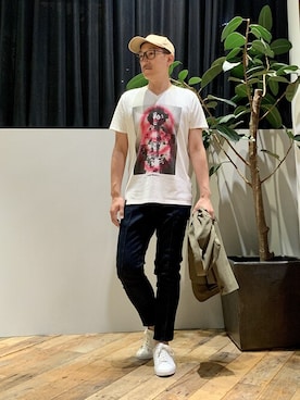 「ロックT」｜「アイテム（セットアップ）」を使った、Tsudakaさん（メンズ・176cm）の夏コーディネート
