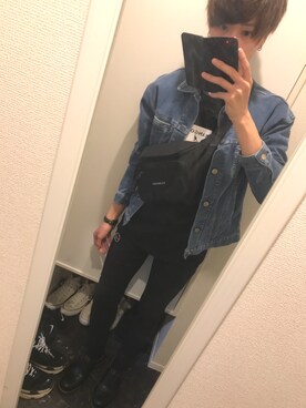 「リドム」｜「アイテム（デニムジャケット）」を使った、Shou.13さん（メンズ・176cm）の春コーディネート