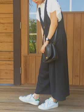 「オールドコーチ」｜「アイテム（オールインワン・サロペット）」を使った、riccaさん（レディース・154cm）の夏コーディネート