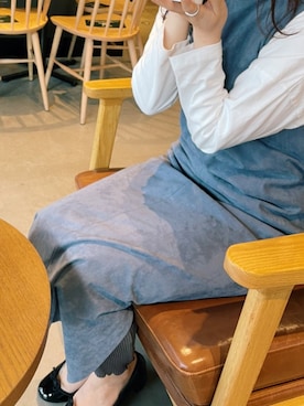 「FRAY I.D（フレイアイディー）のフェイクスエードワンピース（ワンピース）」を使った、riccaさん（レディース・155cm）の春コーディネート