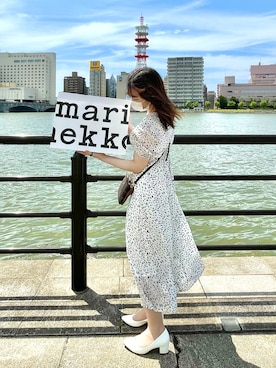 Grl グレイル の ダルメシアン柄フロントボタンvネックワンピース ワンピース Wear