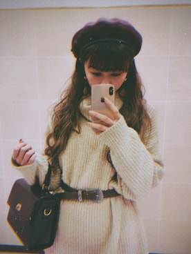 「ems excite（エムズエキサイト）のアイテム（バッグ、ブラウン系）」を使った、SARINAさん（レディース・156cm）の秋コーディネート