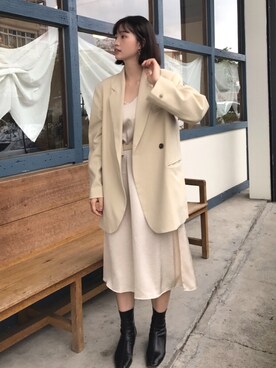 「西裝外套」｜「アイテム（ワンピース/ドレス）」を使った、vanessa.chen🇹🇼 さん（レディース・163cm）の春コーディネート