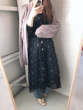 「ガラワンピース」｜maiflora25さん（レディース・162cm）の春コーディネート