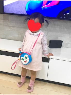「MIKI HOUSE（ミキハウス）のアイテム（ジャンパースカート）」を使った、yuzu*yさん（キッズ・80cm）の春コーディネート