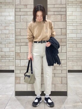 「ロゴ・コーエンベア」｜coenかつきさん（レディース・163cm）の春コーディネート