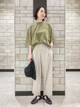 「coen（コーエン）のアイテム（帽子）」を使った、coenかつきさん（レディース・163cm）の夏コーディネート