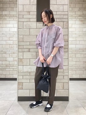 「coen（コーエン）のアイテム（バッグ）」を使った、coenかつきさん（レディース・163cm）の夏コーディネート