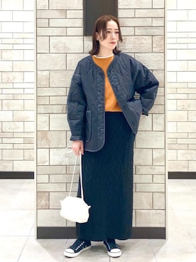 「みりたりー」｜「アイテム（ミリタリージャケット）」を使った、coenかつきさん（レディース・163cm）の冬コーディネート
