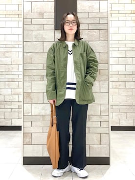 「みりたりー」｜「アイテム（カバーオール）」を使った、coenかつきさん（レディース・163cm）の春コーディネート