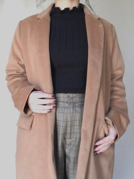 「green countyのアイテム（ニット/セーター、ブラック系）」を使った、chimiさん（レディース・156cm）の冬コーディネート