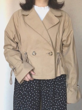 「green countyのアイテム（トレンチコート、ベージュ系）」を使った、chimiさん（レディース・156cm）の春コーディネート