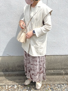 「美容師」｜「アイテム（その他アウター）」を使った、chimiさん（レディース・156cm）の春コーディネート