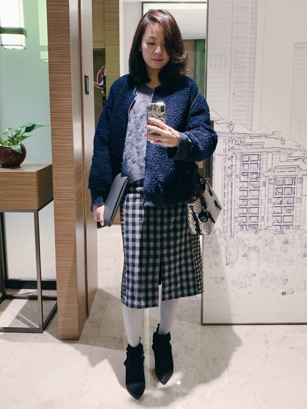 「Sixty Seven  のアイテム（ブーツ、ブラック系）」を使った、Bobbinpngさん（レディース・165cm）の冬コーディネートの1枚目の写真