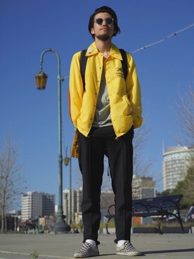 「アイテム（スリッポン）」を使った、chiiitaさん（メンズ・178cm・20代）の春コーディネート