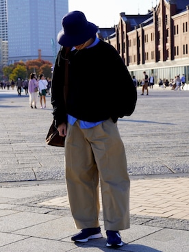 「stein」｜「アイテム（帽子）」を使った、peiさん（メンズ・175cm）の冬コーディネート
