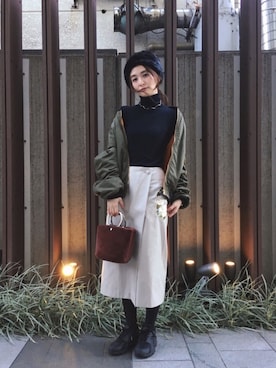 海下真夕さん（レディース・160cm）の冬コーディネート