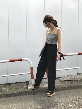 「ISABEL MARANT（イザベルマラン）のアイテム（バッグ）」を使った、海下真夕さん（レディース・160cm）の春コーディネート