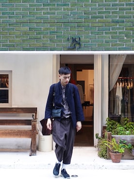 「FOSSIL（フォッシル）のアイテム（バッグ）」を使った、Weiさん（メンズ・178cm）の秋コーディネート