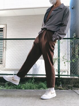 「kutir（クティール）のkutirlune／【調節自由】サークルリングベルト（ベルト）」を使った、Koki.Yさん（メンズ・167cm）の秋コーディネート
