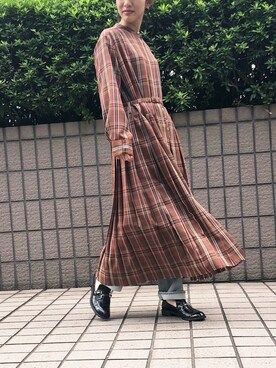 「Abahouse Devinette（ドゥヴィネット）のアイテム（ワンピース/ドレス）」を使った、ABAHOUSE ONLINE LADIES_STAFFさん（レディース・157cm）の秋コーディネート