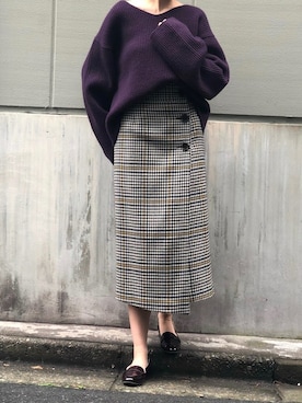 「Rouge vif（ルージュヴィフ）のアイテム」を使った、ABAHOUSE ONLINE LADIES_STAFFさん（レディース・158cm）の秋コーディネート