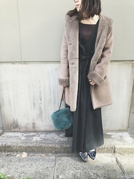 「abahouse」｜「アイテム（ムートンコート）」を使った、ABAHOUSE ONLINE LADIES_STAFFさん（レディース・155cm）の冬コーディネート