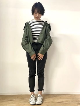 「Rouge vif（ルージュヴィフ）のアイテム（ブルゾン）」を使った、ABAHOUSE ONLINE LADIES_STAFFさん（レディース・160cm）の冬コーディネート