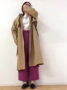 「Rouge vif（ルージュヴィフ）のアイテム（トレンチコート）」を使った、ABAHOUSE ONLINE LADIES_STAFFさん（レディース・160cm）の春コーディネート