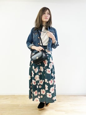 「Rouge vif（ルージュヴィフ）のアイテム（ブルゾン）」を使った、ABAHOUSE ONLINE LADIES_STAFFさん（レディース・160cm）の春コーディネート