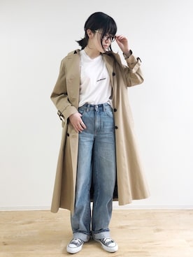 「Rouge vif（ルージュヴィフ）のアイテム（トレンチコート）」を使った、ABAHOUSE ONLINE LADIES_STAFFさん（レディース・160cm）の春コーディネート