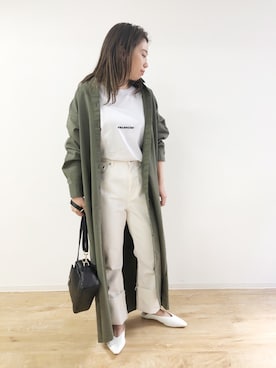 「Rouge vif（ルージュヴィフ）のアイテム（シャツワンピース）」を使った、ABAHOUSE ONLINE LADIES_STAFFさん（レディース・149cm）の春コーディネート