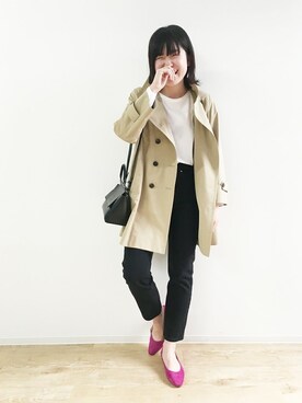 「Rouge vif（ルージュヴィフ）のアイテム（トレンチコート）」を使った、ABAHOUSE ONLINE LADIES_STAFFさん（レディース・160cm）の春コーディネート