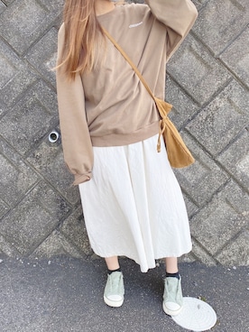 「chocomee（チョコミー）のアイテム（スウェット）」を使った、ｒｕｒｉさん（レディース・158cm）の冬コーディネート
