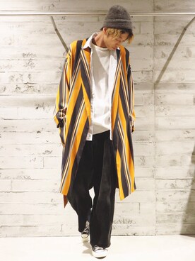 「HARE（ハレ）のアイテム（その他アウター）」を使った、aoshiさん（メンズ・184cm）の冬コーディネート