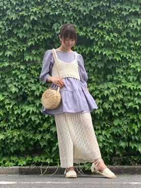 「Heather（ヘザー）のティアードチュニックブラウス　885432（シャツ/ブラウス）」を使った、yuuri⁑⁑⁑さん（レディース・154cm）の春コーディネート