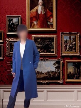 デニムパンツを使った 青コート のレディース人気ファッションコーディネート Wear