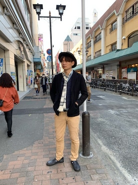 「TOMMY HILFIGER（トミーヒルフィガー）のアイテム（テーラードジャケット）」を使った、kimiさん（メンズ・177cm）の冬コーディネート