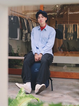 「RADIALL（ラディアル）のアイテム（帽子）」を使った、Jさん（メンズ・174cm）の夏コーディネート