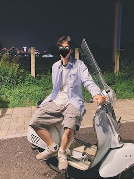 「oqLiq（オークリック）のアイテム（アクセサリー）」を使った、Jさん（メンズ・174cm）の夏コーディネート