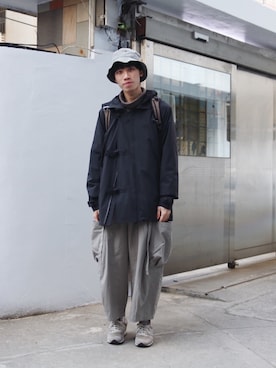 「oqLiq（オークリック）のアイテム」を使った、Jさん（メンズ・174cm）の冬コーディネート
