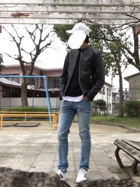 「LIDNMライダースコーデ」｜帆景。さん（メンズ・180cm）の春コーディネート