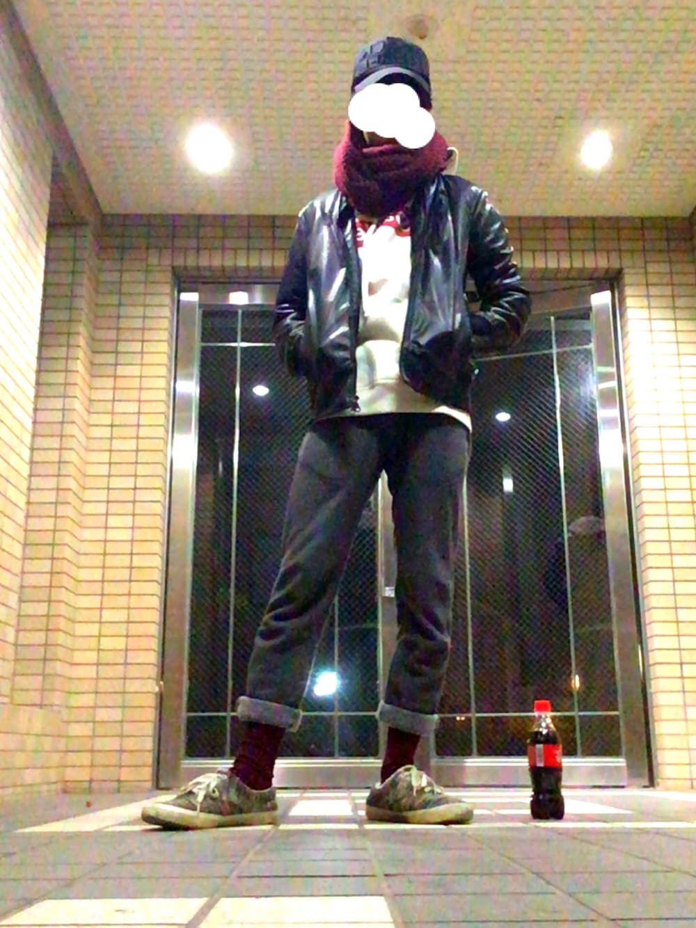 「冬」｜「BLACK REBELのアイテム（キャップ、ブラック系）」を使った、TASUKUさん（メンズ・165cm）の冬コーディネートの1枚目の写真
