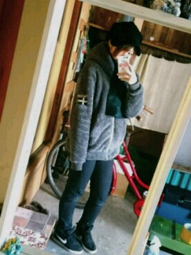 「Deviluse（Deviluse）のアイテム（ブルゾン）」を使った、ミスモリさん（レディース・157cm）の冬コーディネート