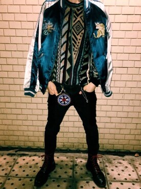 「glamb（グラム）のアイテム」を使った、Mitsuさん（メンズ・170cm）の冬コーディネート