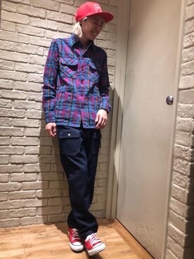 「HYSTERIC GLAMOUR（ヒステリックグラマー）のREVOLUTION SOUNDS刺繍 CPOシャツ（シャツ/ブラウス）」を使った、Mitsuさん（メンズ・170cm）の冬コーディネート