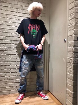 「HYSTERIC GLAMOUR（ヒステリックグラマー）のREVOLUTION SOUNDS刺繍 CPOシャツ（シャツ/ブラウス）」を使った、Mitsuさん（メンズ・170cm）の冬コーディネート