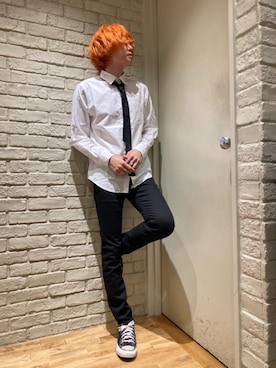 「長袖シャツ」｜「アイテム（財布/小物）」を使った、Mitsuさん（メンズ・170cm）の秋コーディネート