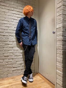 「長袖シャツ」｜「アイテム（財布/小物）」を使った、Mitsuさん（メンズ・170cm）の秋コーディネート